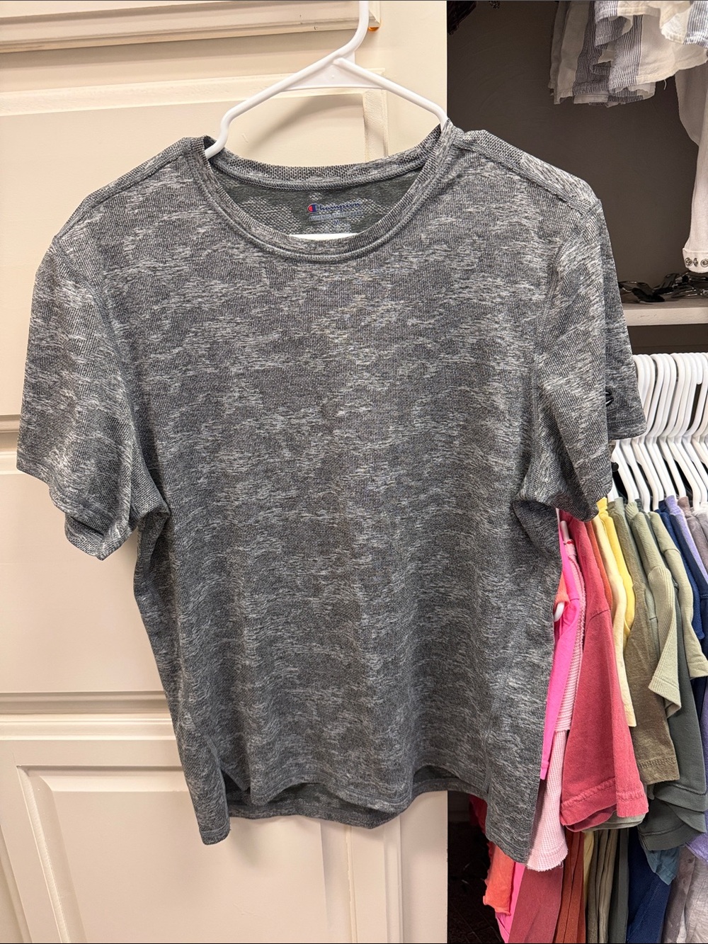 Men's Champion Grey Short Sleeve Crewneck T-Shirt